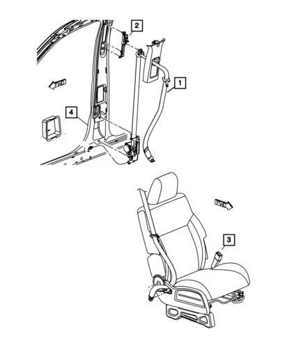 Genuine Mopar 2007-2012 Jeep Liberty Outer Seat Belt Front Right 5KJ60XDVAF - Изображение 4 из 4