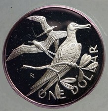 1973 BRITISH VIRGIN ISL. - $1 DOLLAR - MAGNIFICIENT FRIGATE - .8 Oz PROOF SILVER