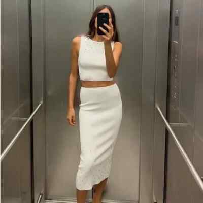 zara knit pencil dress $49 Beaded Midi Fine Skirts Sz Small NWT W142025MonDayA
