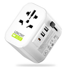 LENCENT Reiseadapter Weltweit Universal Strom...
