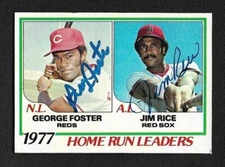 George Foster & Jim Rice Signed Auto 1978 Topps Home Run Leaders Card #202 - COA
