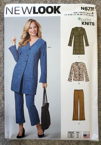 New Look N6711 Strickjacke + Hose Schnittmuster 8 10 12 14 16 18 20 Strick UNGESCHNITTEN - Bild 1 von 2