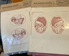 Vtg Rare THE PATTERN FACTORY SILK SCREEN DESIGNS Santa or Angels pattern