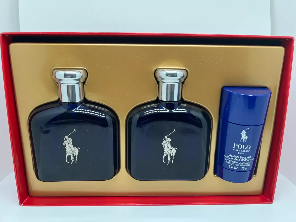 POLO BLUE by RALPH LAUREN 3 PIECES SET 4.2 EDT Spray 4.2 A S