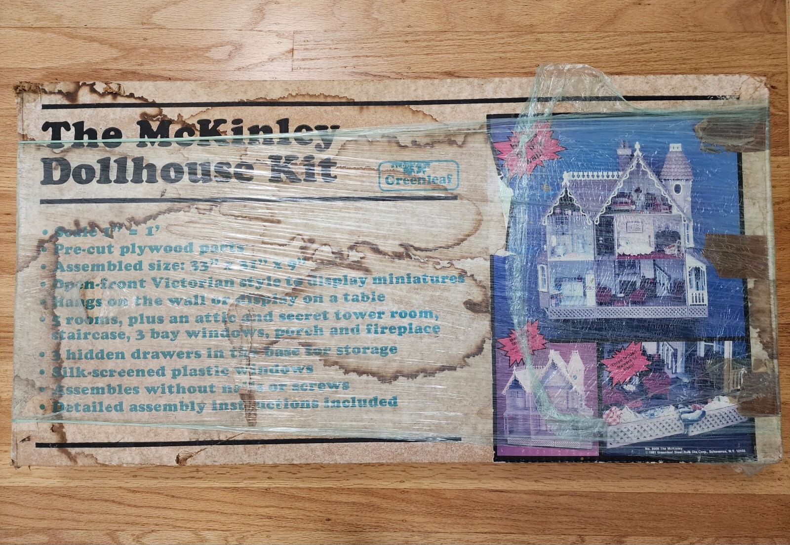 RARE The McKinley Dollhouse Kit Vintage Wooden Greenleaf 1981 8009 NEW