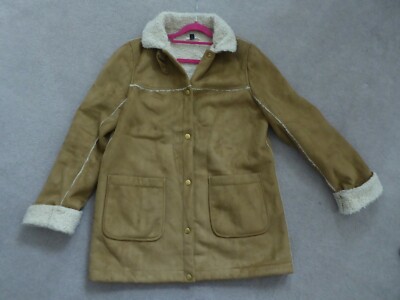 Faux Sheepskin 12 Jacket/Coat Boohoo with Pockets Blonde+Blonde  1 owner