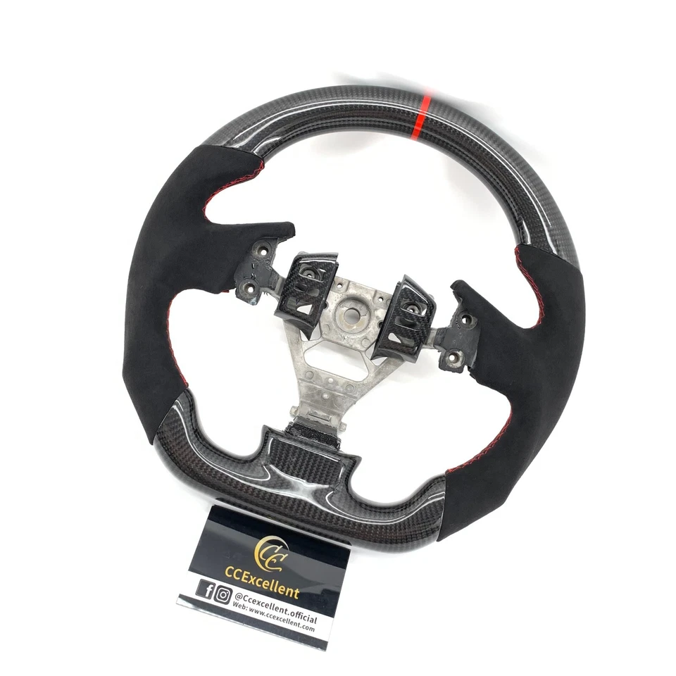 For Nissan 350Z/Z33 2002-2009 real carbon fiber steering wheel with Alcantrara - Image 4 of 4