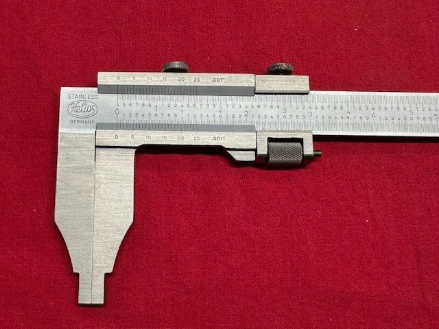 HELIOS VERNIER CALIPER 0-8" 2-9/16" Nib Style Jaws w/ Fine Adjustment - VINTAGE - Image 2 of 4