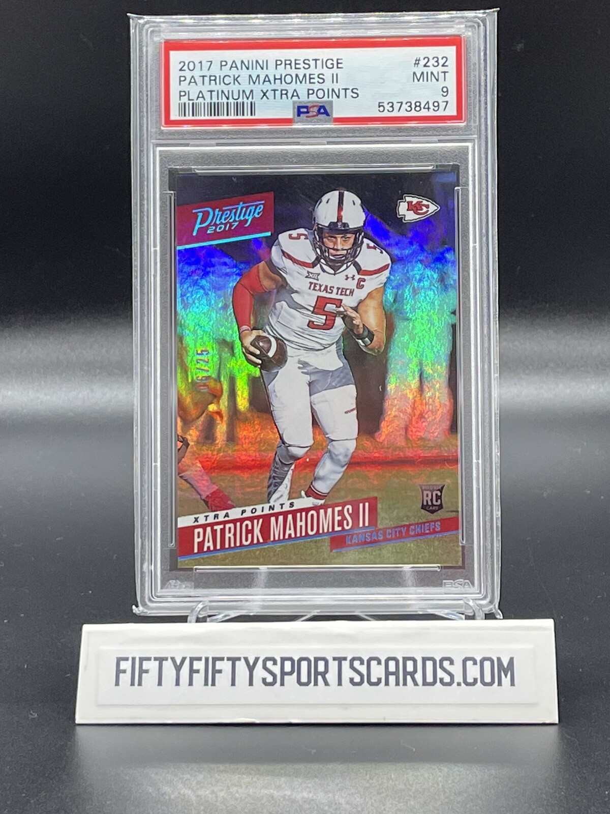 Patrick Mahomes Panini Prestige #232 Platinum Xtra Points