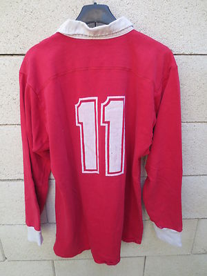 Maillot rugby FC AUCH vintage porté n°11 coton ancien