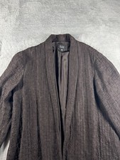 Veste Ouverte En Soie Lavée Eileen Fisher Bordeau - Taille S, Occasion En Excellent État
