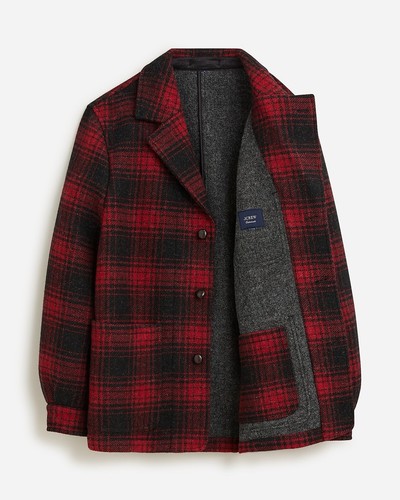J.Crew $498 100% Wool Overcoat, Ltd. Edition, Red Black Plaid, Double Faced, L - Picture 8 of 8