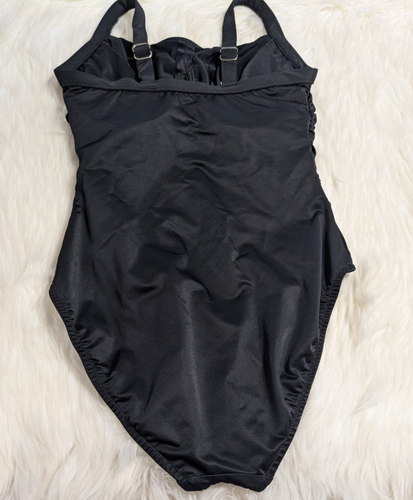 Miraclesuit Swimsuit Women Size 10 One Piece Black Ruched Adjustable Strap AAA25 - Picture 4 of 17