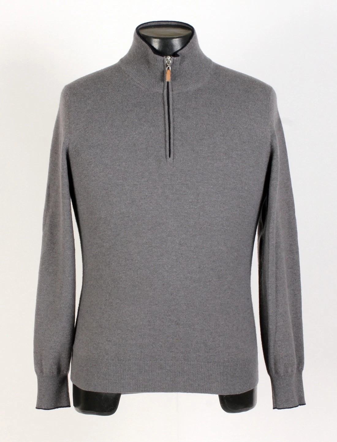 Brunello Cucinelli — Brunello Cucinelli 100% Cashmere 1/2 Zip Sweater - Gray - S - $1350 Retail