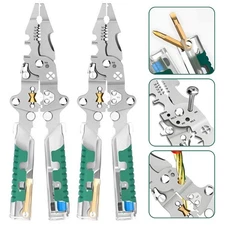 2Pcs Wire Stripping Tool Foldable Wire Stripper Electrical Pliers Electrician US