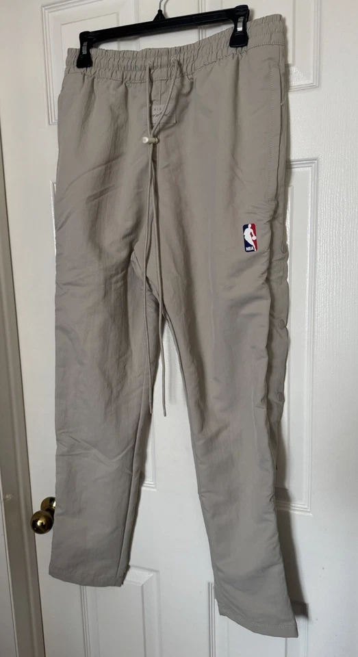 Nike x Fear Of God Men’s Small Nylon NBA Warm Up Pants ‘String’ Beige CU4684-271 - Image 3 of 4