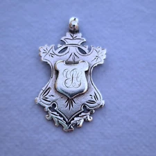 Antique Sterling Silver Pocket Watch Fob Birmingham 1894 -Charles Edward Soloman