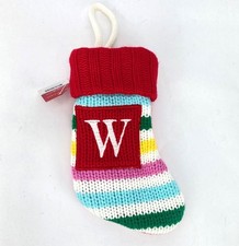 Letter W Knit Monogram Mini Stocking Rainbow Wondershop Xmas Holiday Target 8"