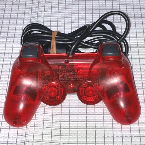 Playstation2 Official Controller Dual Shock2 Crimson Red clear Sony PS2 Japan JP - Picture 2 of 3