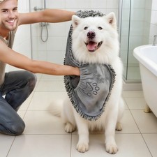 Dog Bath Towel, Dog Towel with Hand Pockets, Quick Dry Pet Towel for Dogs