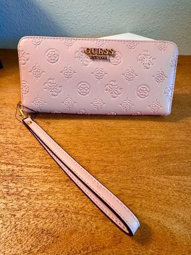 Guess Laurel SLG Clutch Pink Zip Around Closure Purse NEW with tags - Picture 3 of 11