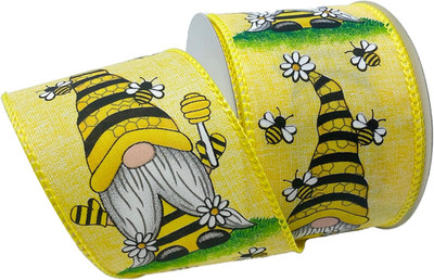 Wired Taffeta Bee Keeper Gnome Ribbon, 2.5 Inch by 10 Yards, Yellow, 7597.60/10-