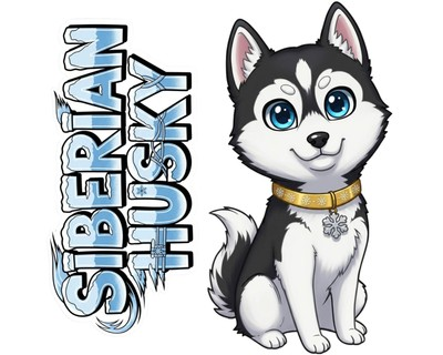 #ad Siberian Husky Sticker and Magnet Blue Eyed Sled Dog Pawkins™ – Working Sled D $3.99