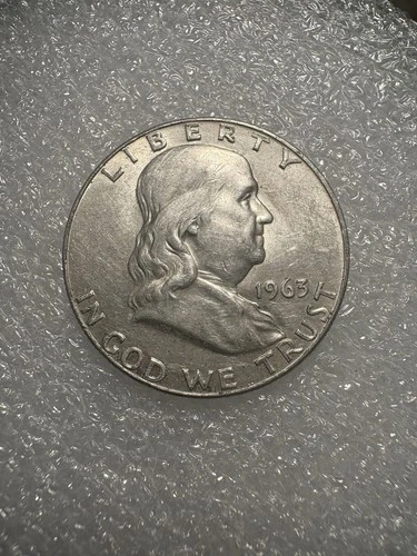 1963 Franklin Half Dollar Denver Mint 50C 90% Silver Circulated Business Strike