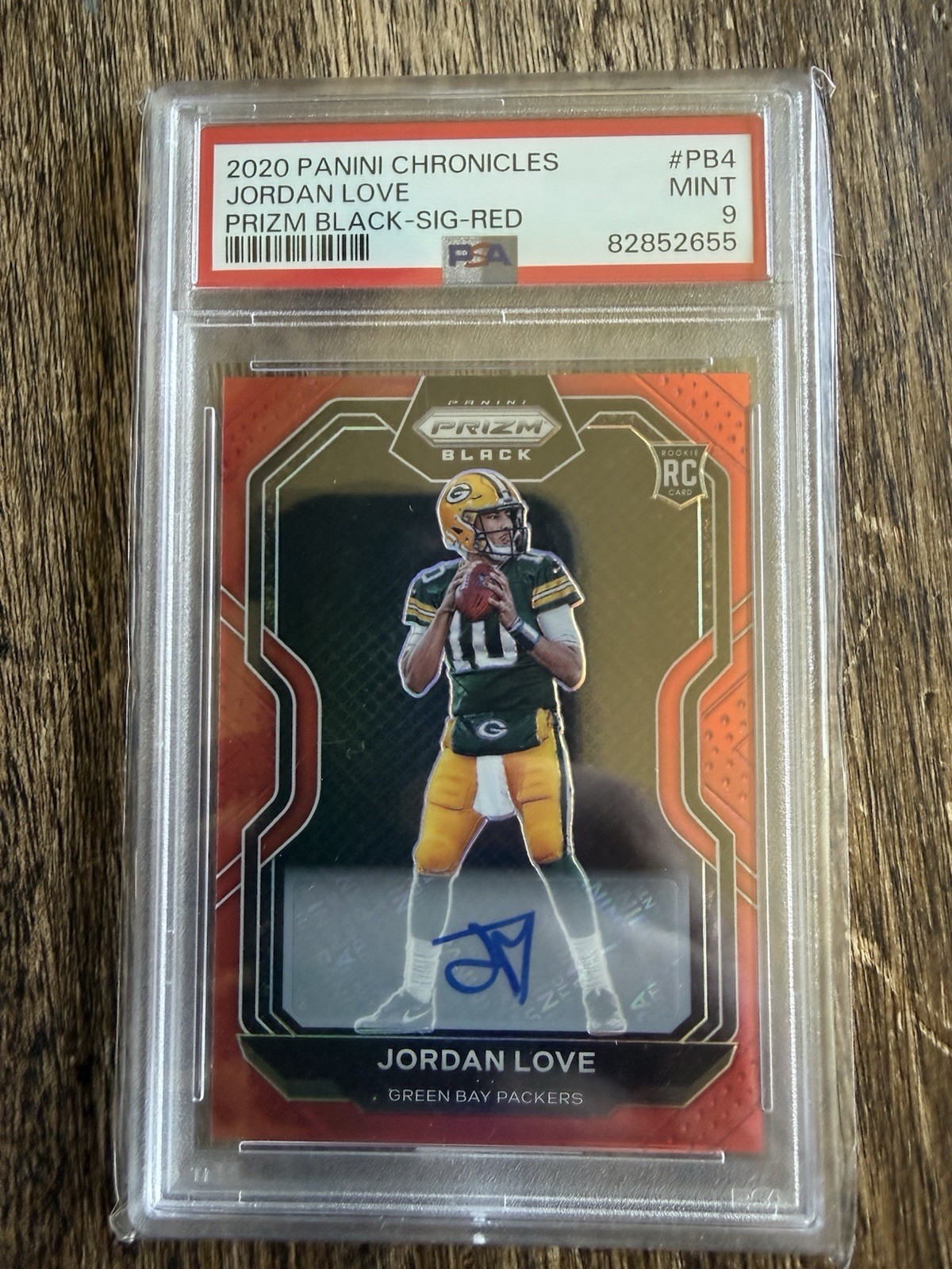 2020 Prizm Black Jordan Love Red Rookie Auto #/99 PSA9 view 1