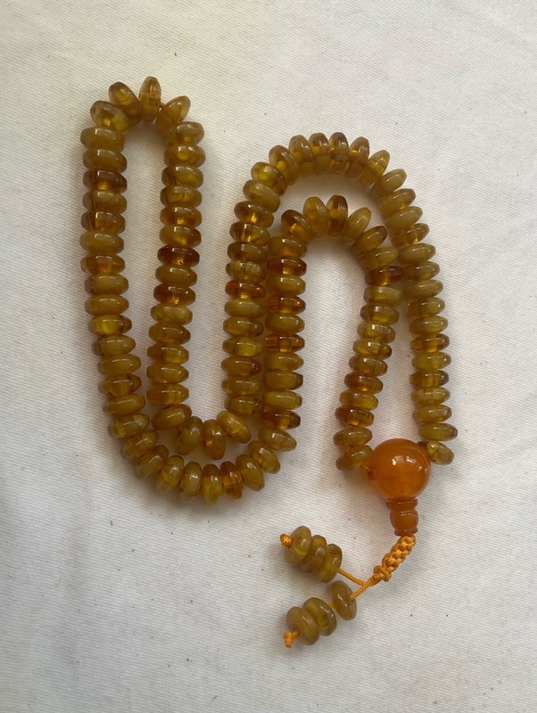 Poland Amber 108 Prayer Beads+Guru Bead Buddhist Rosary.42 Grams