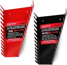 26-Pack Metal Wrench Organizer Set, Wall Mounted Wrench Storage Holder Trays Rac