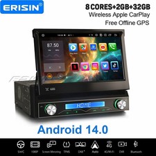 8-Kern Android 14.0 Universal 1DIN Autoradio Navi DAB+ WiFi BT 5.0 CarPlay 32GB