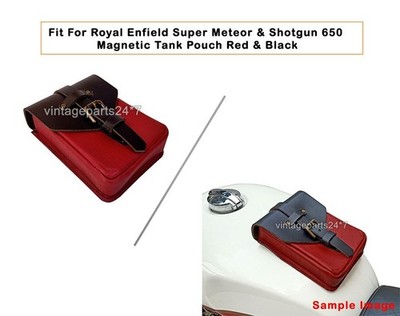 For Royal Enfield Super Meteor & Shotgun 650  Magnetic Tank Pouch, Red & Black