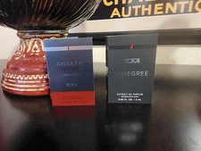 TUMI 19 DEGREE + TUMI AWAKEN Extrait de Parfum Samples Spray 2ml NEW + GIFT