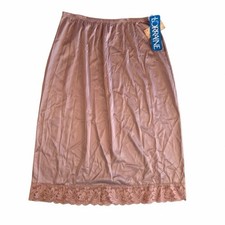 Vintage Lorraine Women s Beige Half Slip Size Tall Small Lace Trim Deadstock NWT