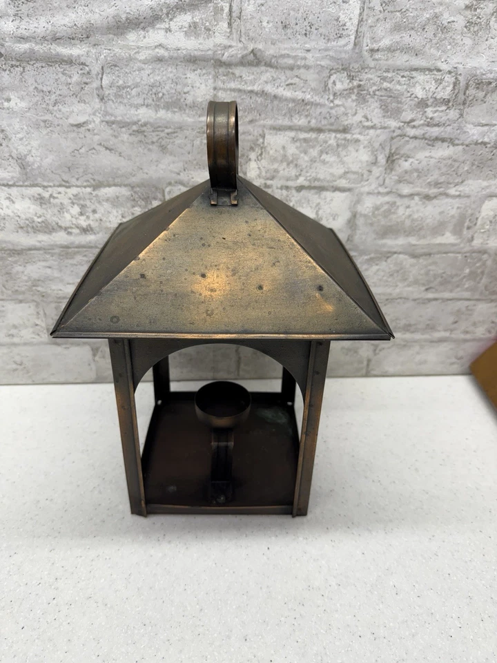 Vintage Metal Candle Holder Hanging Lantern Rustic Farmhouse Cottage Decor Foto 3 de 4