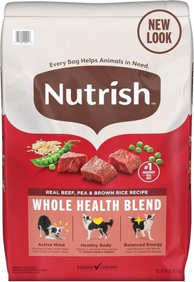 Nutrish Dry Dog Food, Real Beef, Pea & Brown Rice Recipe Whole Health 40 lb. Bag