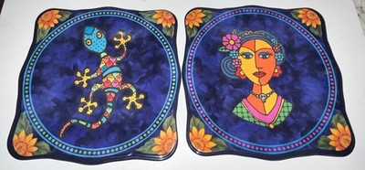 Cocinaware Talavera Tia Lety's Melamine Round Side Plate 11'' Set of 4 (2 Of EA)