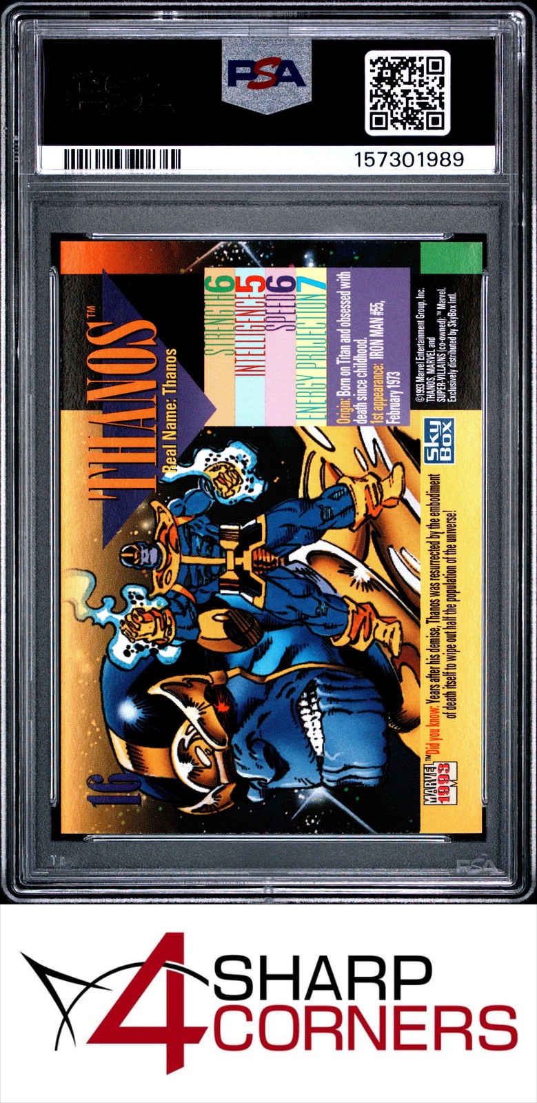 1993 MARVEL UNIVERSE #16 THANOS PSA 10 view 2