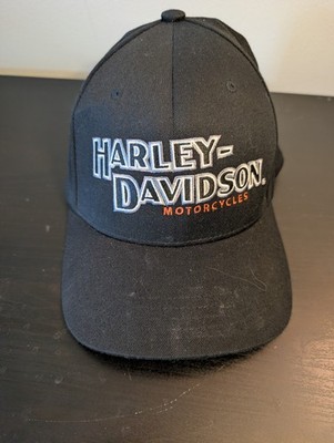 Harley-Davidson Motorcycles Flexfit Fitted Hat Black L/XL Embroidered Logo Cap