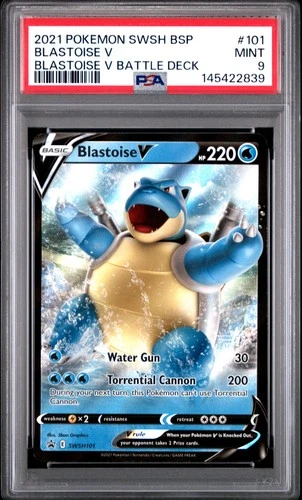 2021 POKEMON SWSH BLACK STAR PROMO BLASTOISE V BATTLE DECK BLASTOISE V PSA 9