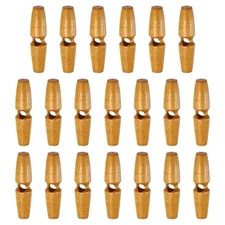 20pcs Wooden Toggle Buttons 50mm Single Hole Olive Sewing Button, Medium Brown