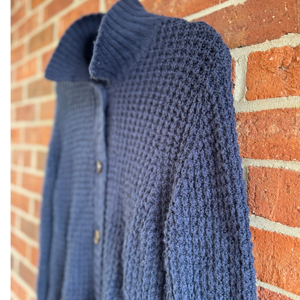 Кардиган Michael Stars свитер женский маленький темно-синий коренастый вязаный на пуговицах - Изображение 2 из 4