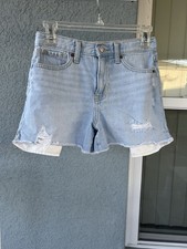 Girl  s Old Navy High Rise Built In Tough Denim Shorts Size 14 Exposed Pockets