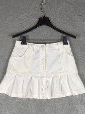 Sincerely Jules Winter White Pleated Mini Skirt Size Medium NWOT Academia Preppy