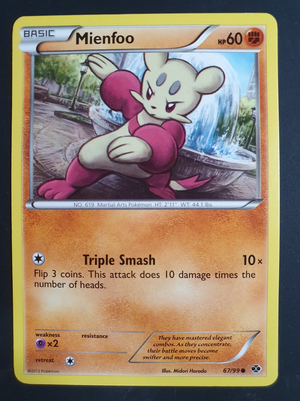 Mienfoo 67/99 - Next Destinies Set - Pokemon Card - Lightly Played