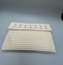 Vintage unbranded Beaded Faux Pearl Design Clutch Evening Bag Purse 7" x 4"