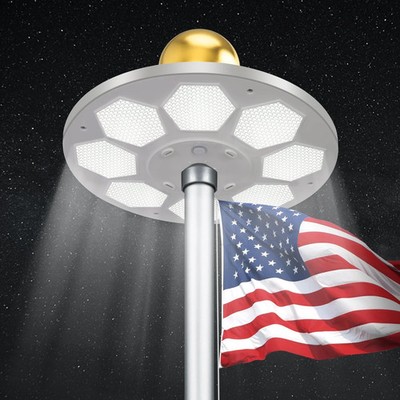 Solar Flagpole LED Light,New 160 LED Ultra Bright Flag Pole Light for 15-25 F...
