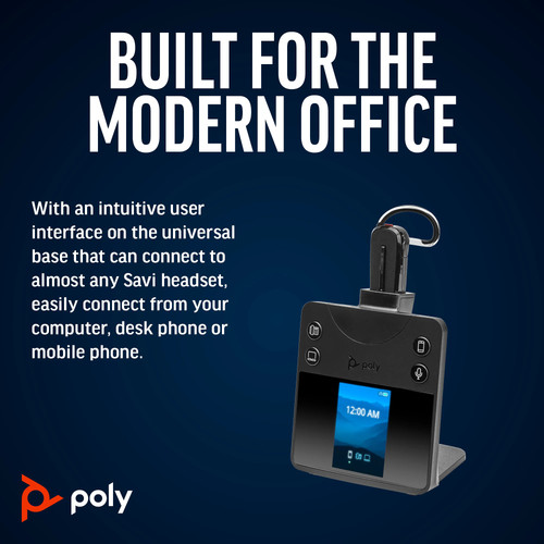 Poly Savi 8445 Office DECT 1920-1930 MHz Konwertowalny zestaw słuchawkowy - Zdjęcie 10 z 10