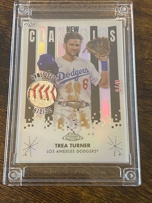 Trea Turner - 2024 Jersey Fusion - #8/44 - Used Game Ball 8/2/22 Encased - LA D